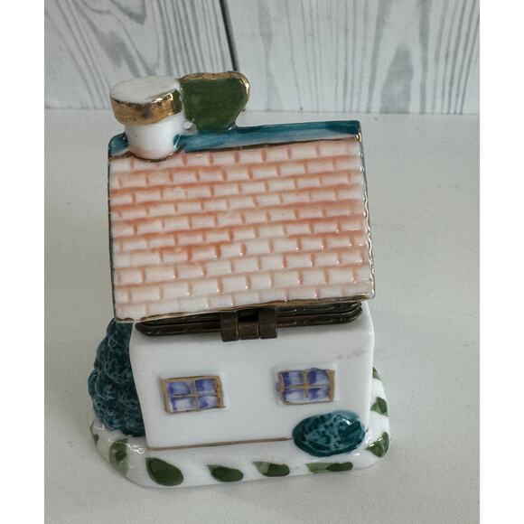 Trinket Box Holiday House Figurine Christmas Hinged - Picture 3 of 5